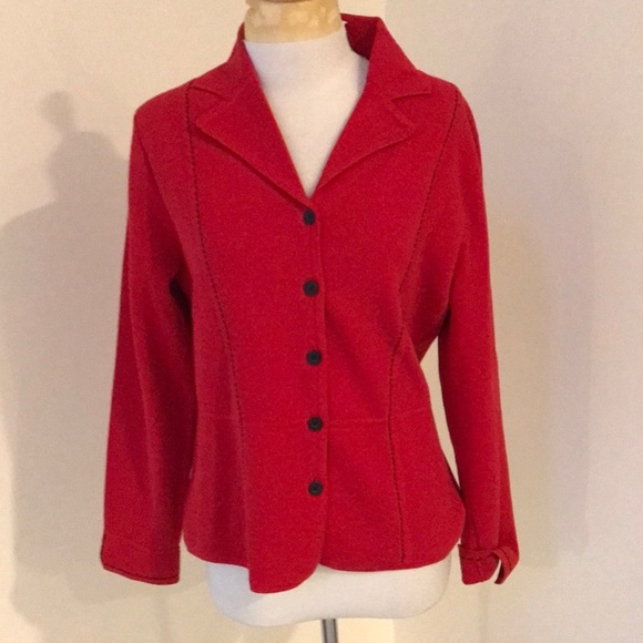 Pendleton large red front button cotton blend cardigan sweater. - Picture 1 of 9